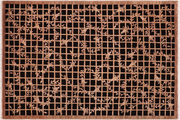 handmade Transitional Kafkaz Chobi Ziegler Black Brown Hand Knotted RECTANGLE 100% WOOL area rug 6 x 9